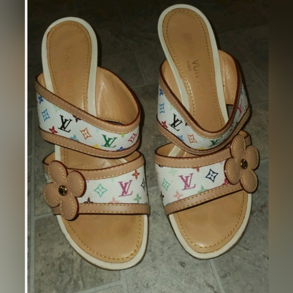Louis Vuitton Shoes - Louis Vuitton Murakami heeled sandals size 37 1/2 US 7 1/2 discontinued